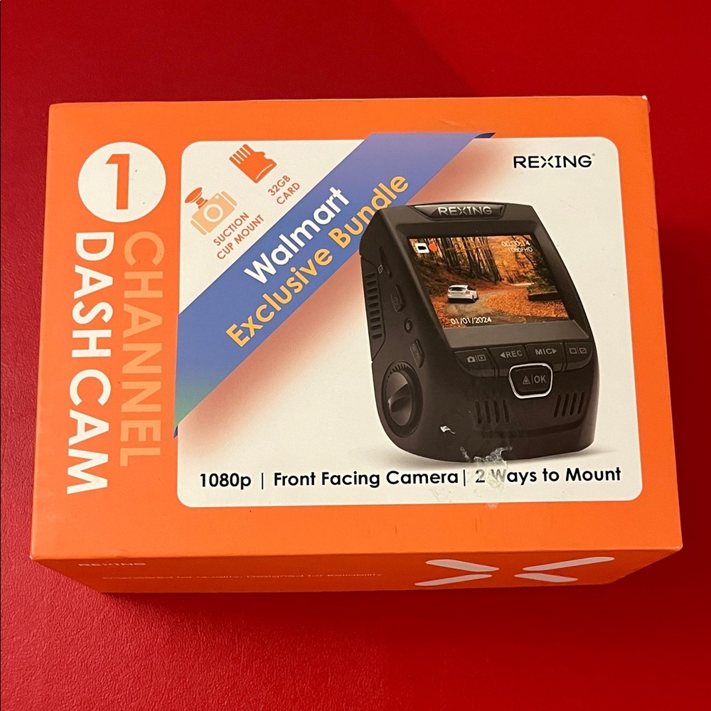 Rexing V1 Basic Dash Cam 1080P FHD DVR Car Driving Recorder, 2.4" LCD
